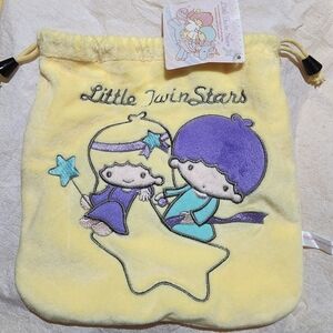 Little Twin Stars Yellow Drawstring Bag Nwt